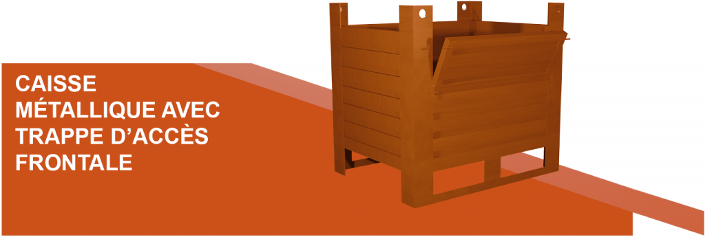 3D d'une caisse métallique avec trappe d'accès frontale | Mat-Occaz
